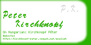 peter kirchknopf business card